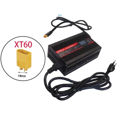 50.4V Litij-ionski polnilec baterij, 5A izhodna moč, več zaščitnih funkcij, XT60, EU-220V