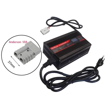 48V litij-ionski polnilec baterij, 54.6V izhod, 10A tok, Anderson 50A, EU-220V
