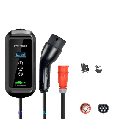 Prenosni polnilec za EV, 11KW AC polnjenje, nastavljiva moč, F1-11KW, TIP2