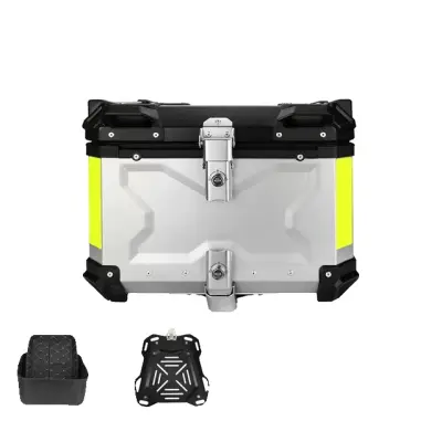 Škatla za čelado motocikla, CNC aluminijasta konstrukcija, zadnje orodne torbe, 45L X srebrna