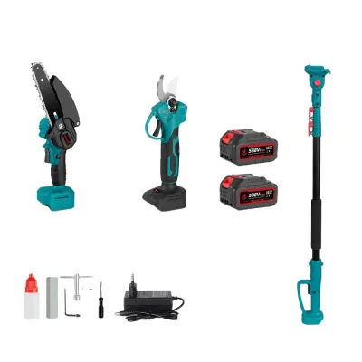 Telescopska električna žaga, 3500W moči, 6-palčna vodilna plošča, 2Bateriji 1Vtič