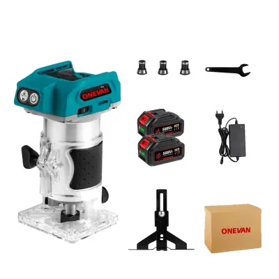 1600W brezkrtačni lesni usmerjevalnik, 5 hitrosti, visoko zmogljiva baterija, 2 bateriji EU vtič