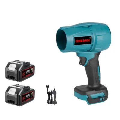 Električni zračni puhalnik, 2000W moč, 200 m/s hitrost vetra, 2 kompleta baterij