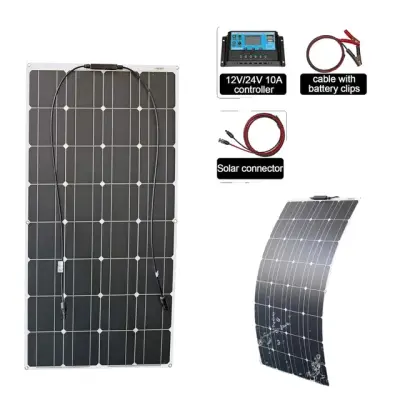 Fleksibilni solarni panel, možnosti 100w in 200w, vključuje solarni regulator kabel, 100w solarni sistem