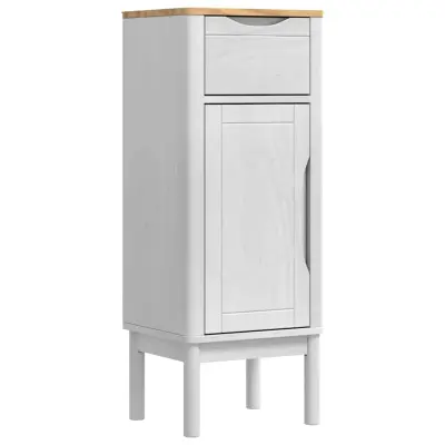 vidaXL Kopalniška omarica s predalom FLORO Bela 35 x 30 x 90 cm