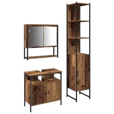 vidaXL Komplet pohištva za kopalnico 3 pcs Star les Konstruiran les