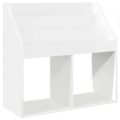 vidaXL Otroška knjižnica Visok sijaj bela 72,5 x 29,5 x 69 cm