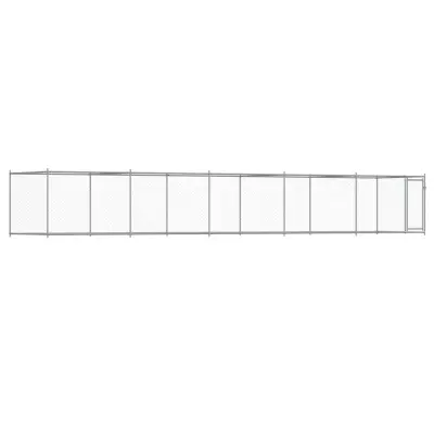 vidaXL Pasji boks z vrati siv 10x2x1,5 m pocinkano jeklo