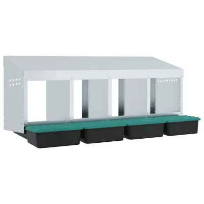 vidaXL Gnezdišče za piščance s 4 predelki, stensko, pocinkano jeklo