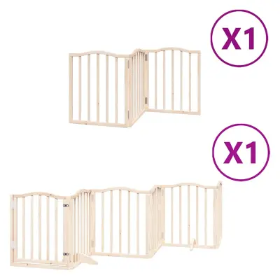 vidaXL Ograda za pse z vrati zložljiva 9 panelov 450 cm topolovina