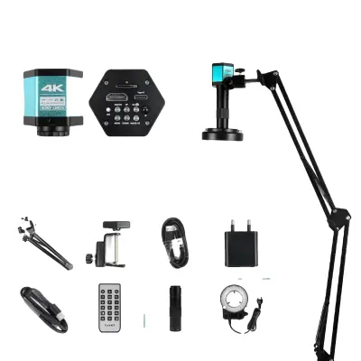 4K digitalni mikroskop, 150X povečava, nastavljiva LED osvetlitev, A 4K HDMI Type-C, 150X