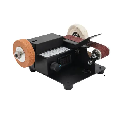 350W Mini trakasta brusilka, LCD zaslon, nastavljiva hitrost, črna