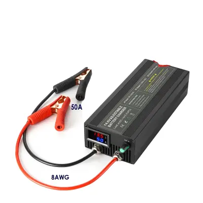 12V 50A Lifepo4 polnilec, nastavljiva moč 0-50A, tri-stopenjski način polnjenja, 14.6V 50A Clip, EU vtič