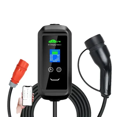 EV polnilec, pametna aplikacija za nadzor, prilagodljiva moč, APP 16A 3P 11KW 5M, TYPE2