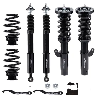 Coiloverji za BMW E46, 24 nivojev nastavljivega blaženja, izboljšana udobnost, črna
