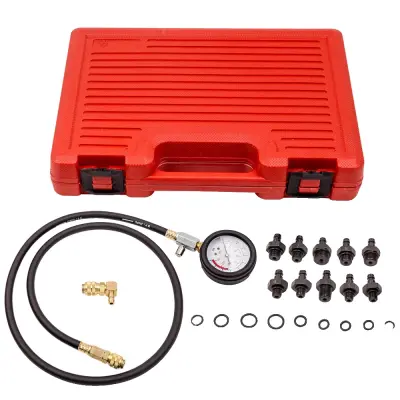 Komplet za testiranje tlaka motornega olja, vključuje 10 adapterjev, merilnik 0-10 Bar, trdna torba za prenašanje
