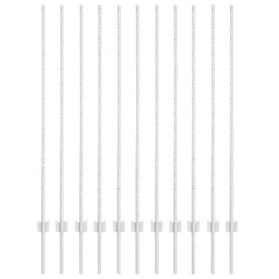 vidaXL Steber ograje. 11 pcs srebrna 140 cm Jeklo