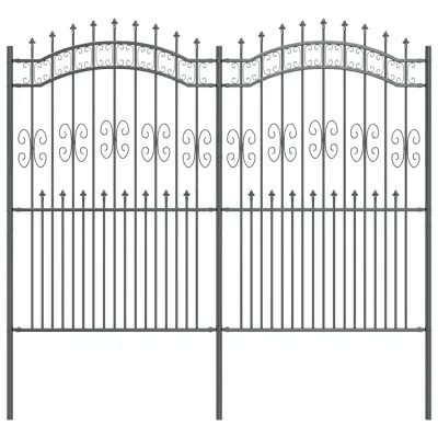 vidaXL Vrtna ograja Siva 240 x 228 cm Jeklo s prašnim premazom