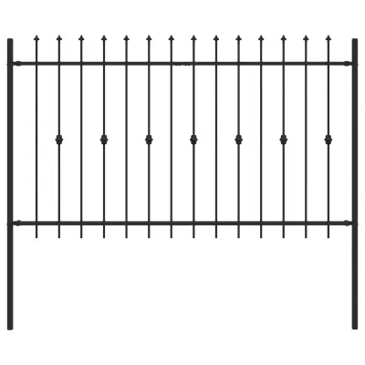 vidaXL Vrh z bodicami Črna 200 x 130 cm Prašno lakirano jeklo