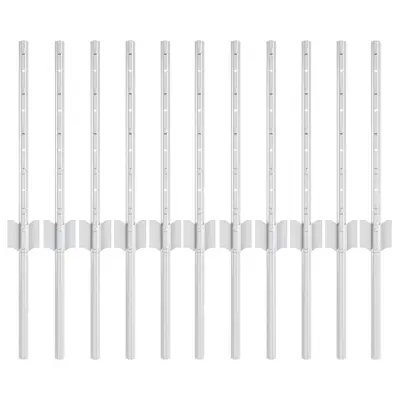 vidaXL Steber ograje. 11 pcs srebrna 40 cm Jeklo