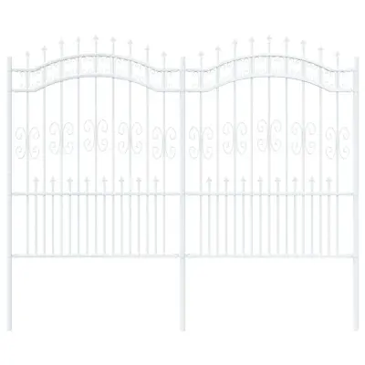 vidaXL Vrtna ograja Bela 240 x 202,5 cm Jeklo s prašnim premazom