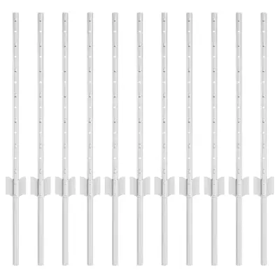 vidaXL Steber ograje. 11 pcs srebrna 60 cm Jeklo