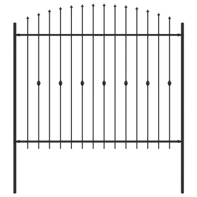vidaXL Vrh z bodicami Črna 200 x 200 cm Prašno lakirano jeklo