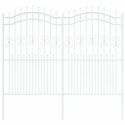 vidaXL Vrtna ograja Bela 240 x 228 cm Jeklo s prašnim premazom