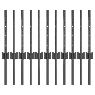 vidaXL Steber ograje. 11 pcs Siva 40 cm Jeklo