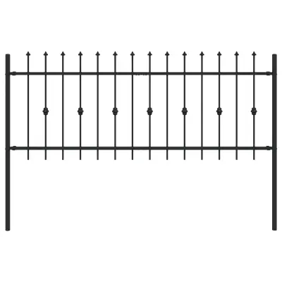 vidaXL Vrh z bodicami Črna 200 x 130 cm Prašno lakirano jeklo