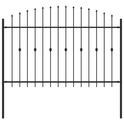 vidaXL Vrh z bodicami Črna 200 x 130 cm Prašno lakirano jeklo