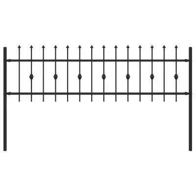 vidaXL Vrh z bodicami Črna 200 x 130 cm Prašno lakirano jeklo