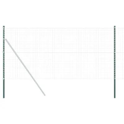 vidaXL Steber ograje. 12 pcs Zelena Jeklo s prašnim premazom