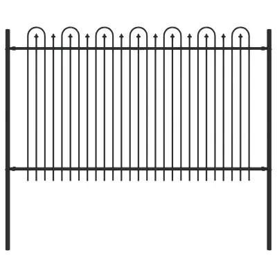 vidaXL Spike Lok Ograja Črna 200 x 130 cm Prašno lakirano jeklo
