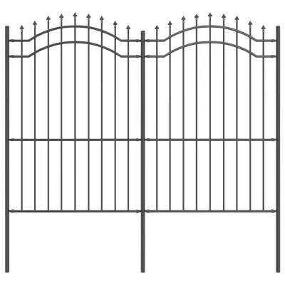 vidaXL Vrtna ograja Siva 240 x 215 cm Jeklo s prašnim premazom