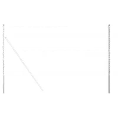 vidaXL Steber ograje. 12 pcs srebrna Jeklo s prašnim premazom