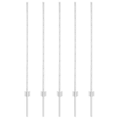 vidaXL Steber ograje. 5 pcs srebrna 120 cm Jeklo