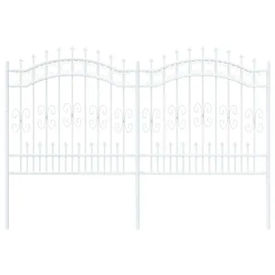 vidaXL Vrtna ograja Bela 240 x 166 cm Jeklo s prašnim premazom