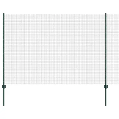 vidaXL Ograja s stebrom Zelena 1,5 x 10 cm Jeklo