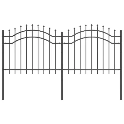 vidaXL Vrtna ograja Siva 240 x 140 cm Jeklo s prašnim premazom