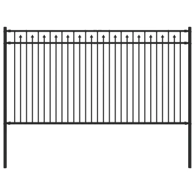 vidaXL Spike Fence Črna 200 x 150 cm Prašno lakirano jeklo