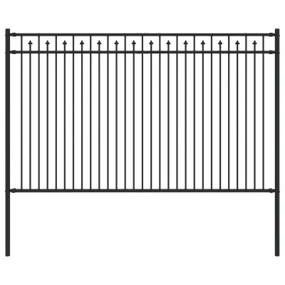 vidaXL Spike Fence Črna 200 x 166 cm Prašno lakirano jeklo