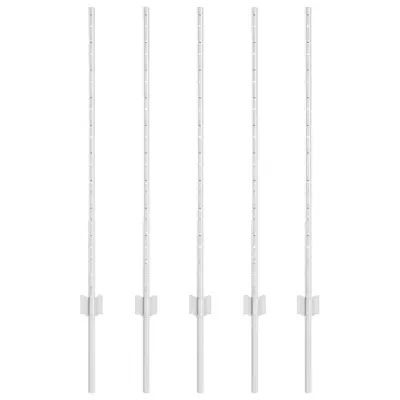 vidaXL Steber ograje. 5 pcs srebrna 100 cm Jeklo