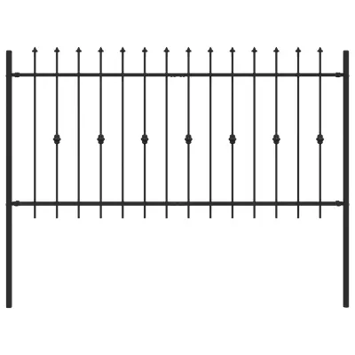 vidaXL Vrh z bodicami Črna 200 x 150 cm Prašno lakirano jeklo