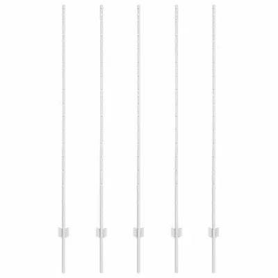 vidaXL Steber ograje. 5 pcs srebrna 160 cm Jeklo