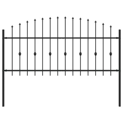 vidaXL Vrh z bodicami Črna 200 x 130 cm Prašno lakirano jeklo