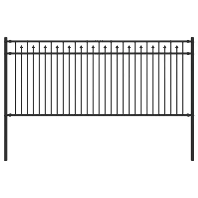 vidaXL Spike Fence Črna 200 x 130 cm Prašno lakirano jeklo