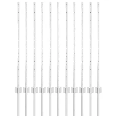 vidaXL Steber ograje. 11 pcs srebrna 100 cm Jeklo