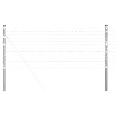 vidaXL Steber ograje. 2 pcs srebrna 80 cm Jeklo s prašnim premazom