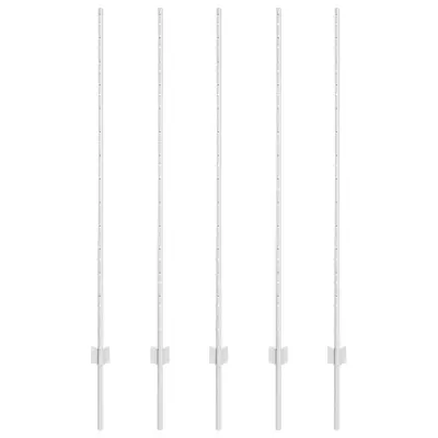 vidaXL Steber ograje. 5 pcs srebrna 140 cm Jeklo